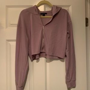 Cropped lavender zip up